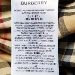 Burberry Black Logo Print Cotton Gabardine Antonia Car Coat M