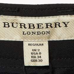 Burberry Black Wool Paneled Trousers XS