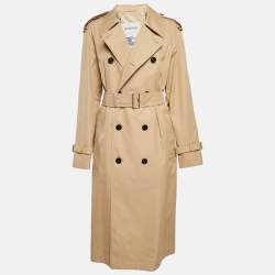 Burberry Flax Long Gabardine Trench Coat M