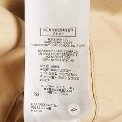 Burberry Flax Long Gabardine Trench Coat M