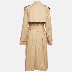Burberry Flax Long Gabardine Trench Coat M