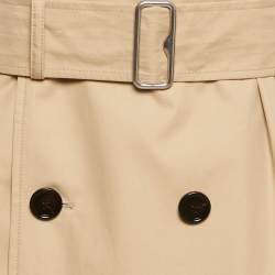 Burberry Flax Long Gabardine Trench Coat M