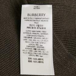 Burberry Otter Brown Wool Half Zip-Up Hooded Sweater XS