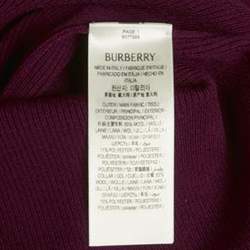 Burberry Burgundy Wool Turtle Neck Long Sleeve Sweater L