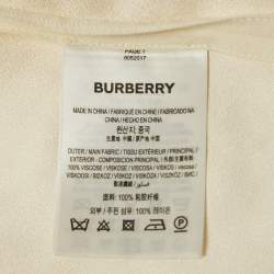 Pre Owned Burberry Off-White Crepe Belted Midi Dress S