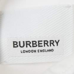 Pre Owned Burberry White Cotton Belted Mini Dress M