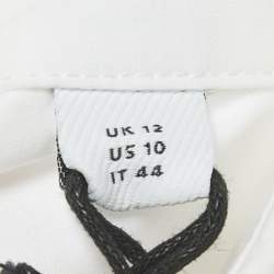 Pre Owned Burberry White Cotton Belted Mini Dress M