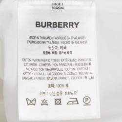 Pre Owned Burberry White Cotton Belted Mini Dress M