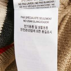 Pre Owned Burberry Beige Striped Knit Kenton Shorts L
