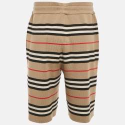 Pre Owned Burberry Beige Striped Knit Kenton Shorts L