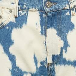 Pre Owned Burberry Blue Bleached Effect Denim Straight Leg Jeans XL Waist 35"