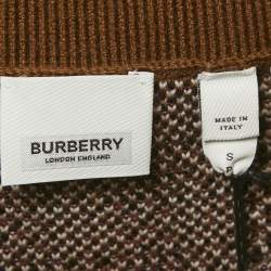 Pre Owned Burberry Birch Black Checkered Wool Mini Skirt S