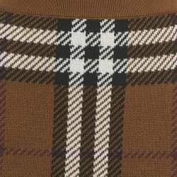 Pre Owned Burberry Birch Black Checkered Wool Mini Skirt S