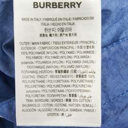 Pre Owned Burberry Warm Royal Blue Synthetic Leather Trim Dungarees XS