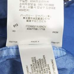 Pre Owned Burberry Warm Royal Blue Synthetic Leather Trim Dungarees XS