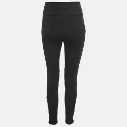 Pre Owned Burberry Black Crepe Cut-Out Zipper Detail Trousers S