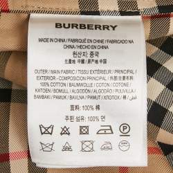 Pre Owned Burberry Beige Check Print Cotton Belted Short Dress M