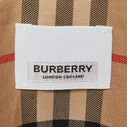 Pre Owned Burberry Beige Check Print Cotton Belted Short Dress M