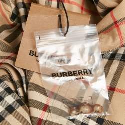 Pre Owned Burberry Beige Check Print Cotton Belted Short Dress M