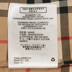 Pre Owned Burberry Beige Check Print Cotton Belted Short Dress M