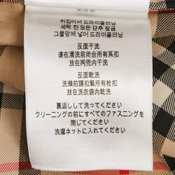 Pre Owned Burberry Beige Check Print Cotton Belted Short Dress M