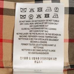 Pre Owned Burberry Beige Check Print Cotton Belted Short Dress M