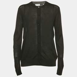 Pre Owned Burberry Black Wool Blend Cardigan S