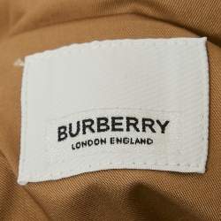 Pre Owned Burberry Beige Sarah Check Wool and Cotton Sleeveless Cape L