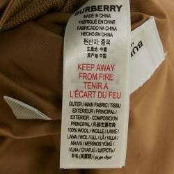 Pre Owned Burberry Beige Sarah Check Wool and Cotton Sleeveless Cape L