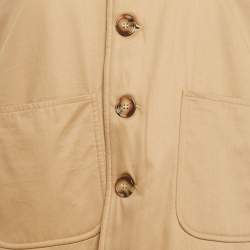 Pre Owned Burberry Beige Sarah Check Wool and Cotton Sleeveless Cape L