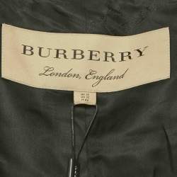 Pre Owned Burberry Monogram Herringbone Ruffled Jacket M