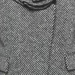 Pre Owned Burberry Monogram Herringbone Ruffled Jacket M