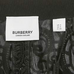 Pre Owned Burberry Black Lace Pencil Skirt S