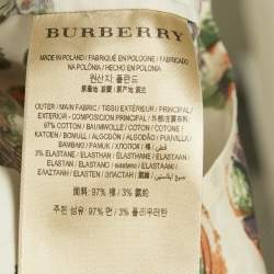 Pre Owned Burberry Beige Mask Print Cotton Ruffle Detail Shirt M
