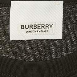 Pre Owned Burberry Black Logo Embroidered Jersey T-Shirt S