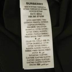 Pre Owned Burberry Black Logo Embroidered Jersey T-Shirt S