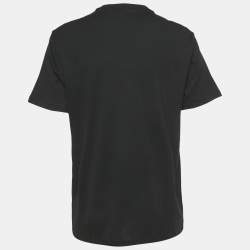 Pre Owned Burberry Black Logo Embroidered Jersey T-Shirt S