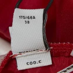 Pre Owned Burberry Red Wool Hanover Trousers S