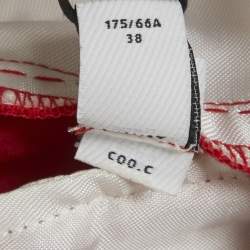 Pre Owned Burberry Red Wool Hanover Trousers S