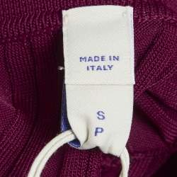 مملوكة مسبقًا Burberry Burgundy Rib Knit Zip-Up Midi Dress S