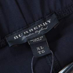 Pre Owned Burberry Black Stretch Jersey Strap Detailed Footed Leggings XL