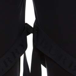 Pre Owned Burberry Black Stretch Jersey Strap Detailed Footed Leggings XL