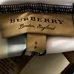 Pre Owned Burberry Yellow Graffiti Logo Print Jersey Stirrup Leggings S