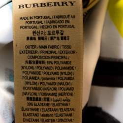 Pre Owned Burberry Yellow Graffiti Logo Print Jersey Stirrup Leggings S