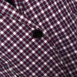 Pre Owned بليزر بربري قطن كاروهات بليد عنابي S