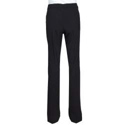 Pre Owned Burberry Black Stretch Wool Flared Trousers S 