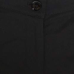 Pre Owned Burberry Black Stretch Wool Flared Trousers S 