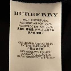 Pre Owned Burberry Black Stretch Wool Flared Trousers S 