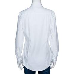 Burberry White Stretch Cotton Long Sleeve Shirt S