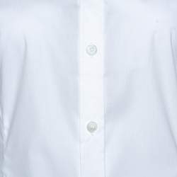 Burberry White Stretch Cotton Long Sleeve Shirt S